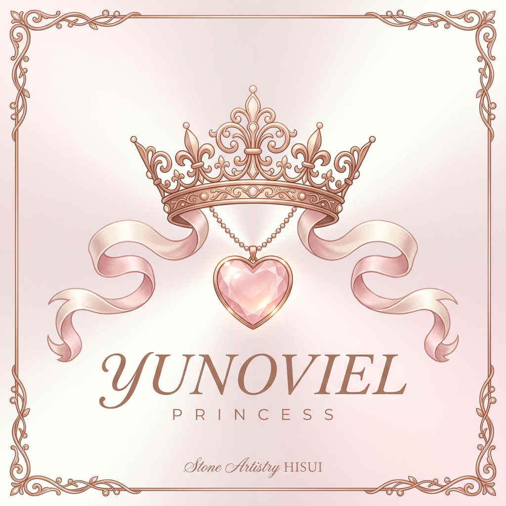 Yunoviel Princess ロゴ ── 愛と癒しの淡いピンク